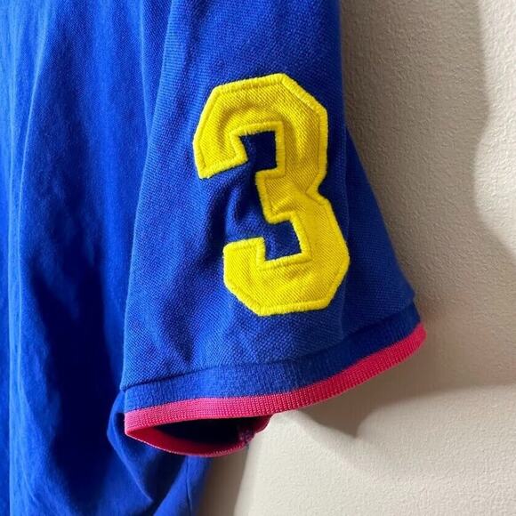 Womens US Polo Assn Royal Blue Polo Short Sleeve Shirt Size Large Big Pony Logo - Picture 5 of 8